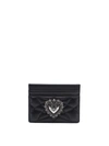 DOLCE & GABBANA DEVOTION LEATHER CARD HOLDER IN BLACK