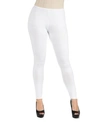 24seven Comfort Apparel Plus Size Comfortable Ankle Length Leggings In White