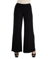 Shop 24seven Comfort Apparel Women's Plus Size Palazzo Pants In Black