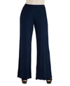 24seven Comfort Apparel Women's Plus Size Palazzo Pants In Blue
