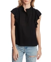 1.state Flutter Sleeve V-neck Tie Front Top In Soft Ecru
