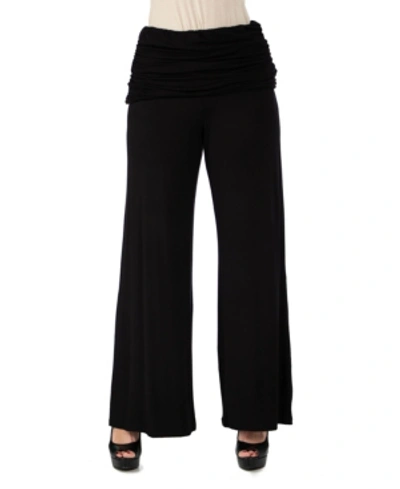 24seven Comfort Apparel Women's Palazzo Pants In Black