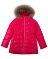 TOMMY HILFIGER BIG GIRLS PUFFER JACKET WITH FAUX FUR HOOD