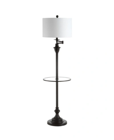 Jonathan Y Cora 60in Metalglass Led Side Table And Floor Lamp In Black