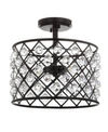 Jonathan Y Gabrielle 13in Crystalmetal Led Semi-flush Mount In Black