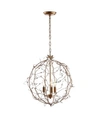 Jonathan Y Isabelle 20in Adjustable Metal Glass Led Pendant In Antique Gold