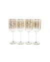 CLASSIC TOUCH SET OF 4 MIX AND MATCH WINE GLASSES WITH 24K GOLD DESIGN