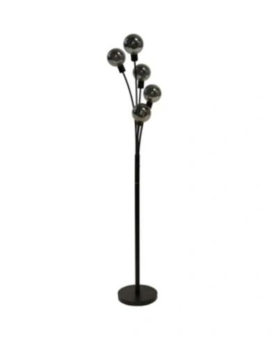 Dainolite 5 Light Incandescent Floor Lamp In Black