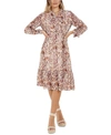 QUIZ PRINTED MIDI WRAP DRESS