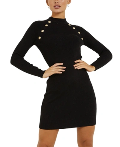 Quiz Embellished Bodycon Dress In Black