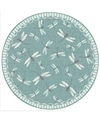 Liora Manne Carmel Dragonfly 7'10" X 7'10" Round Rug In Aqua