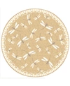 Liora Manne Carmel Dragonfly 7'10" X 7'10" Round Rug In Sand