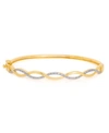 Macy's Diamond Accent Infinity Bangle In Gold-plate In Gold