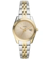 Fossil Scarlette Mini Quartz Crystal Gold Dial Ladies Watch Es4949 In Two Tone