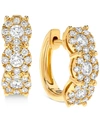 MACY'S DIAMOND HALO HOOP EARRINGS (1 CT. T.W.) IN 14K GOLD OR 14K WHITE GOLD