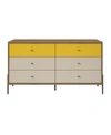 MANHATTAN COMFORT JOY 59" WIDE DOUBLE DRESSER WITH 6 FULL EXTENSION DRAWERS