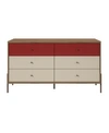 MANHATTAN COMFORT JOY 59" WIDE DOUBLE DRESSER WITH 6 FULL EXTENSION DRAWERS