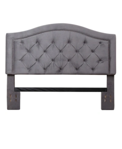 Abbyson Living Edwyn King/california King Tufted Velvet Headboard In Gray