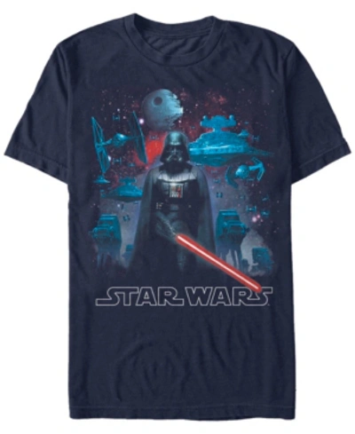 Fifth Sun Star Wars Men's Classic 3d Dot Title Logo Short Sleeve T-shirt In Navy