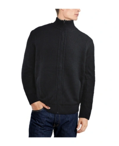 X-ray Men's Full-zip High Neck Sweater Jacket In Black