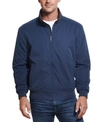 Weatherproof Microfiber Fleece-lined Bomber Jacket In Ink