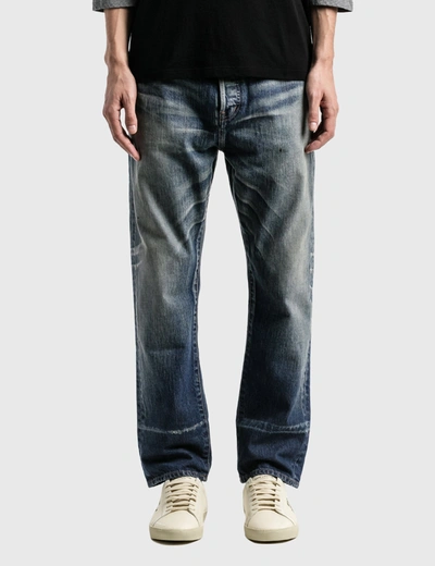 Saint Laurent Straight-fit Jeans In Dirty Winter Blue Denim