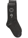 GANNI RHINESTONE-EMBELLISHED LUREX SOCKS