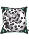 Fornasetti High Fidelity Silk Cushion 45cm X 45 Cm In White