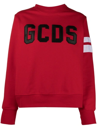 Gcds Felpa In Cotone Con Logo In Red