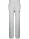 Ganni Logo-embroidered Track Pants In Grey