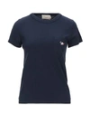 MAISON KITSUNÉ MAISON KITSUNÉ WOMAN T-SHIRT MIDNIGHT BLUE SIZE M COTTON