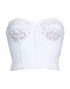 Alexander Mcqueen Floral Lace Corset Top In White