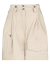 Dolce & Gabbana Beige Cotton High Waist Trouser Cargo Shorts In Beige