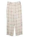 Peserico Checked High-rise Virgin Wool-blend Pants In Beige