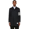 THOM BROWNE NAVY TWILL 4-BAR COAT