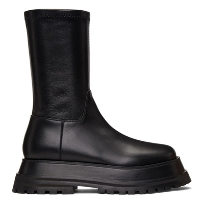 Burberry Hurr Stretch-leather Ankle Boots In Black