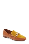 Tory Burch Jessa Suede & Leather Loafers In Tiramisu / Yellow / Tiramisu