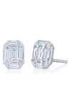 Kwiat Kwait Baguette Sunburst Diamond Stud Earrings In White Gold/ Diamond