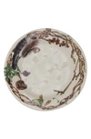 Juliska Set Of 4 Forest Walk Ceramic Party Plates In Almond