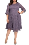 Kiyonna Livi Lace Cocktail Dress In French Lavender