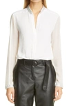 Akris Punto Crystal Embellished High/low Blouse In Cream
