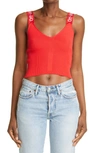 OFF-WHITE BOLD CROP KNIT TANK,OWHD011R21KNI0012500