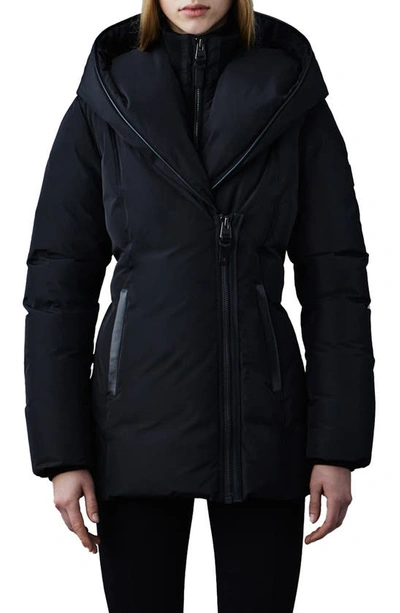 Mackage Kay Quilted Regular-fit Shell-down Hooded Coat In Black