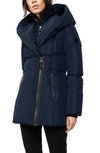Mackage Adali Hooded Water Repellent Down Jacket In Navy