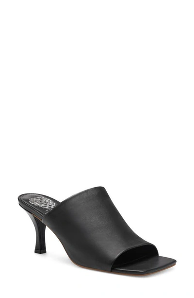Vince Camuto Arlinala Womens Leather Square Toe Mule Sandals In Black