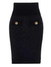 Balmain Knitted Bodycon Skirt In Black
