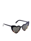 Saint Laurent Sl 181 Loulou Heart Frame Sunglasses In Black