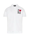 Dsquared2 Printed Cotton Piqué Polo Shirt In White