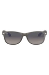 Ray Ban Standard New Wayfarer Blue Light Blocking 55mm Sunglasses In Brushed Gunmetal/grey Gradient