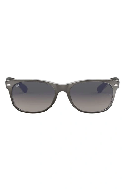 Ray Ban Standard New Wayfarer Blue Light Blocking 55mm Sunglasses In Brushed Gunmetal/grey Gradient